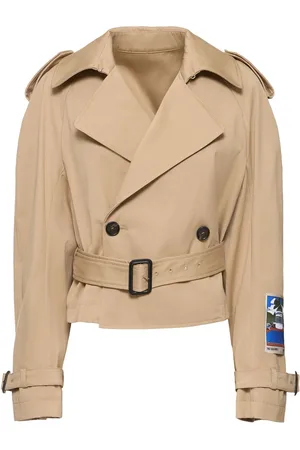 Msgm Short Cotton Blend Trench Coat