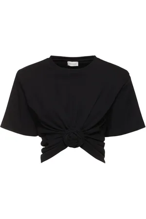 MAGDA BUTRYM Jersey Draped Top W/ Rose Detail
