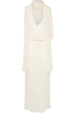 BLUMARINE Pleated Silk Chiffon Scarf Dress