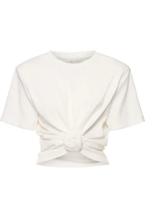 MAGDA BUTRYM Jersey Draped Top W/ Rose Detail