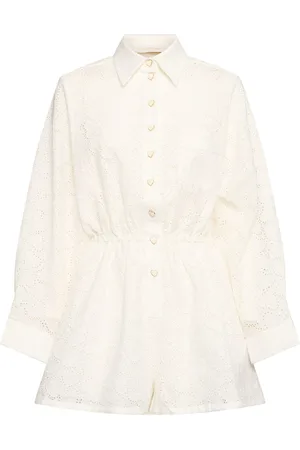 ZIMMERMANN Crush Lace Linen Playsuit