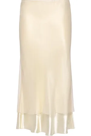 Khaite Monina Shiny Viscose Midi Skirt