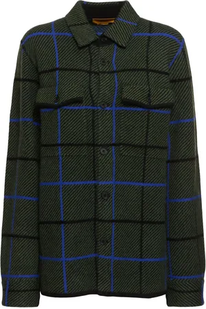Guest In Residence Plaid Knit Cashmere Work Shirt