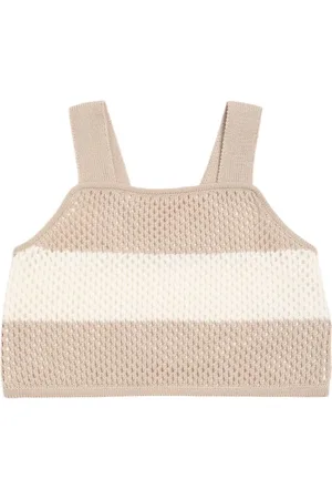 Max&Co. Striped Cotton Crochet Top