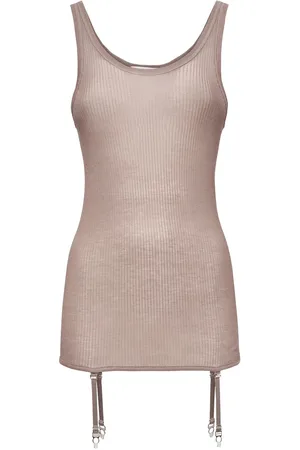 LEMAIRE Viscose Silk Rib Tank Top W/suspenders