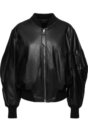 The Attico Anja Leather Bomber Jacket