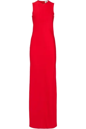 Ami Viscose Blend Crepe Long Dress