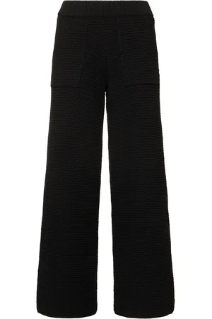 ANDREADAMO Chunky Knit Cotton Blend Wide Pants