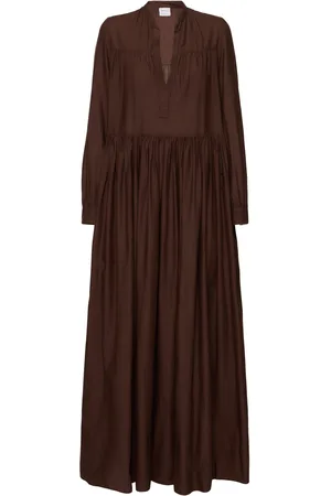 Aspesi Cotton Muslin Draped Long Dress