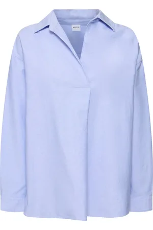 Aspesi Cotton Oxford V Neck Blouse