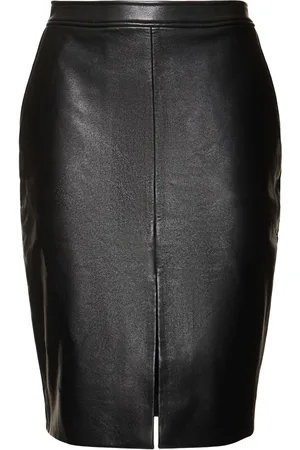 ANINE BING Tyra Leather Blend Pencil Midi Skirt