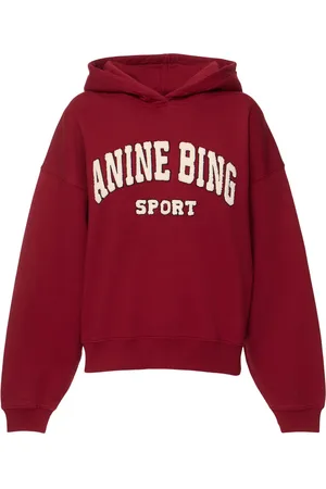 ANINE BING Alec Logo Cotton Sweatshirt Hoodie
