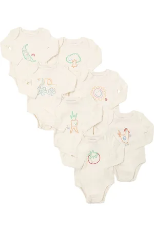 Stella McCartney Set Of 7 Printed Cotton Bodysuits