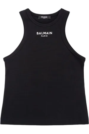 Balmain Logo Cotton Jersey Tank Top