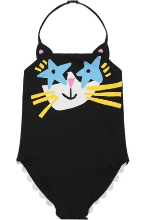 Stella McCartney Cat Print Poly One Piece Swimsuit