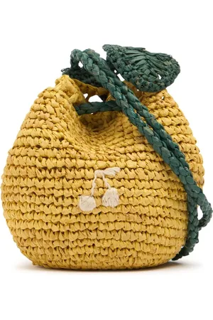 BONPOINT Lemon Raffia Shoulder Bag