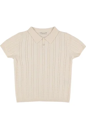 BONPOINT Cotton & Cashmere Knit Polo T-shirt