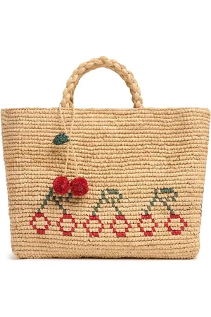 BONPOINT Cherry Raffia Tote Bag