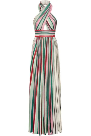 Elie saab Printed Jersey Long Halter Dress