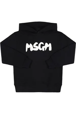 Msgm Printed Cotton Hooded Sweatshirt