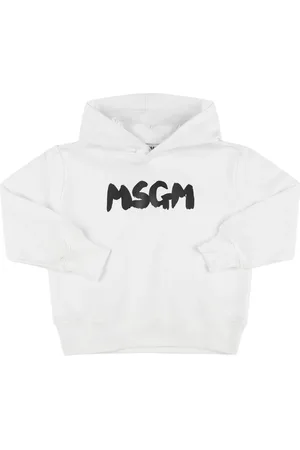 Msgm Printed Cotton Hooded Sweatshirt