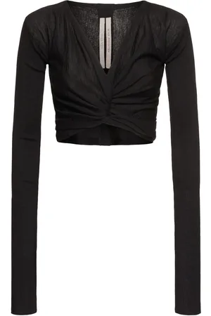 Rick Owens Wrapped Wool Knit Crop Top