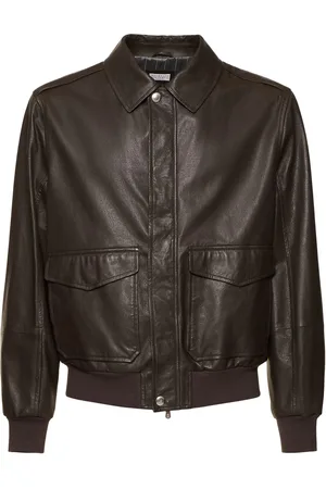 Brunello Cucinelli Aviator Leather Jacket