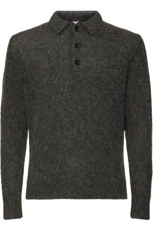 Aspesi Brushed Shetland Wool Knit L/s Polo