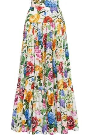 Dolce & Gabbana Printed Poplin Maxi Skirt