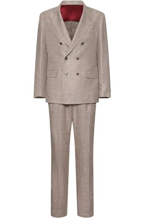 Brunello Cucinelli Linen Blend Double Breast Suit