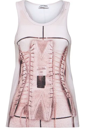 Jean Paul Gaultier Printed Stretch Cotton Tank Top