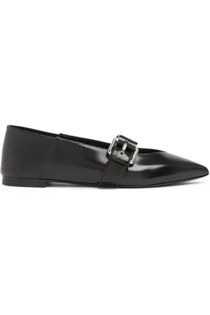 Moschino Edge Leather Ballerina Flats