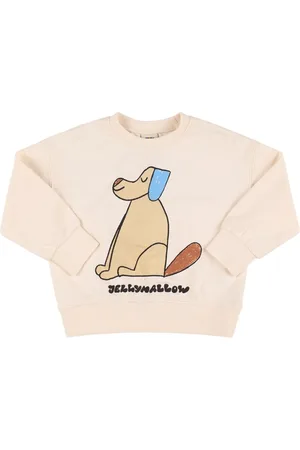 Jelly Mallow Dog Print Cotton Crewneck Sweatshirt