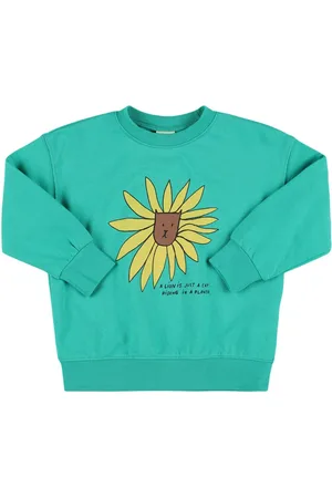 Jelly Mallow Lion Print Cotton Crewneck Sweatshirt