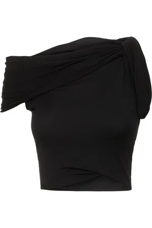 Rick Owens Sienna Twist-shoulder Crop Top