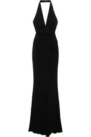 Elie saab Long Draped Jersey Halter Dress