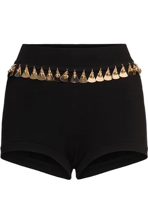 Paco rabanne Embellished Silk Blend Knit Shorts