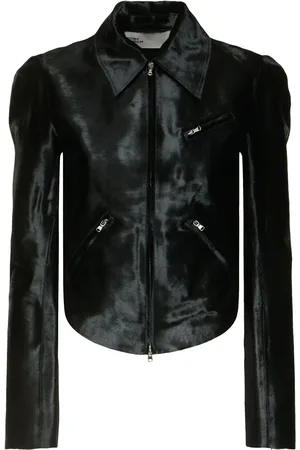 Tory Burch Rounded Biker Leather Jacket