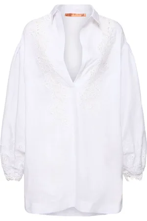 ERMANNO SCERVINO Linen Kaftan W/ Lace Details
