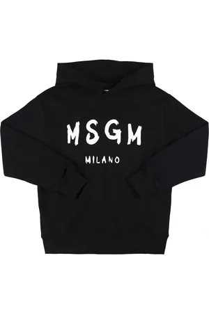 Msgm Printed Cotton Hooded Sweatshirt