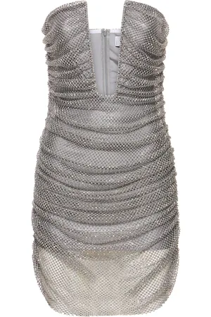 GIUSEPPE DI MORABITO Embroidered Mesh Mini Dress