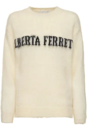 Alberta Ferretti Logo Mohair Blend Knit Sweater