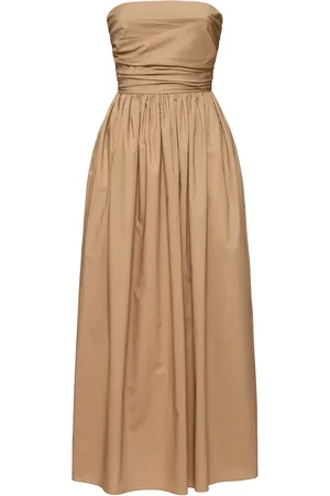 MATTEAU Strapless Cotton Poplin Long Dress