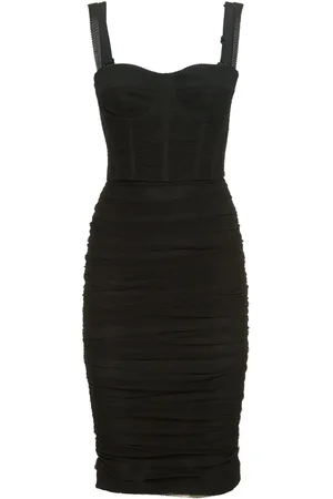 Dolce & Gabbana Draped Tulle Corset Midi Dress