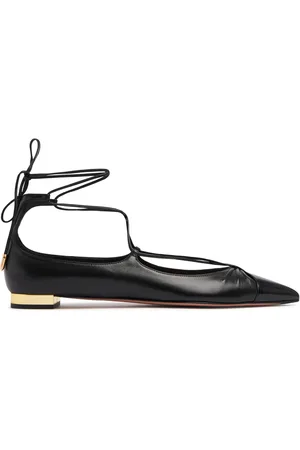 Aquazzura 10mm Gabi Leather Ballerinas