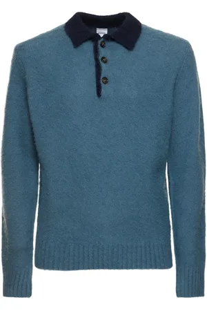 Aspesi Brushed Shetland Wool Knit L/s Polo