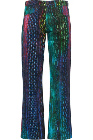 AGR Snake Print Cotton Denim Jeans
