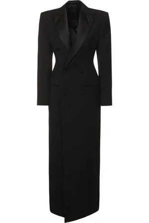 WARDROBE.NYC Sculpted Wool Long Coat