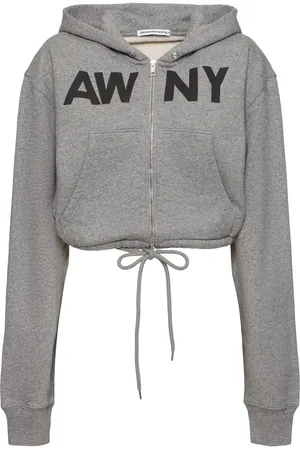 Alexander Wang Graphic Wrap Jersey Crop Hoodie