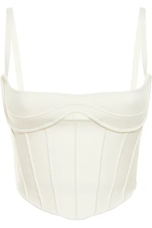 MUGLER Bonded Viscose Blend Knitted Corset Top